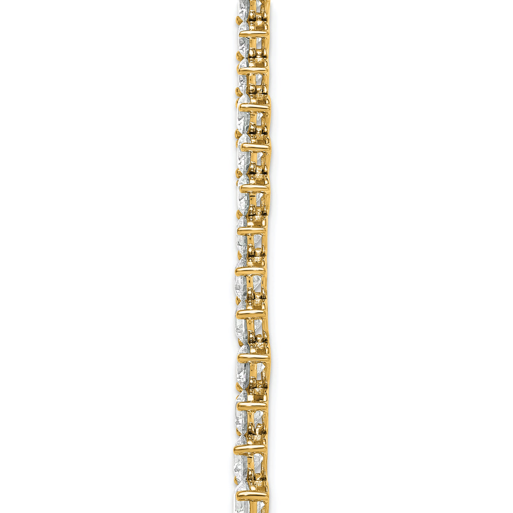 14k 27 3/4 carat Certified Lab Grown Diamond VS+ F+ Complete Round 16 inch Graduated Tennis Necklace
