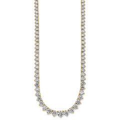 14k 27 3/4 carat Certified Lab Grown Diamond VS+ F+ Complete Round 16 inch Graduated Tennis Necklace