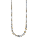 14k 27 3/4 carat Certified Lab Grown Diamond VS/SI+ G+ Complete Round 16 inch Graduated Tennis Necklace
