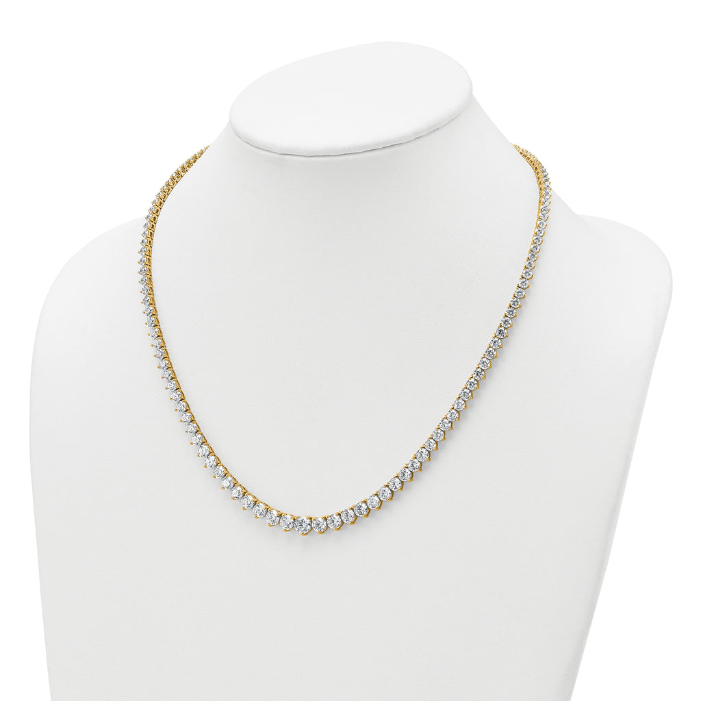 14k 27 3/4 carat Lab Grown Diamond VS/SI+ G+ Complete Round 16 inch Graduated Tennis Necklace