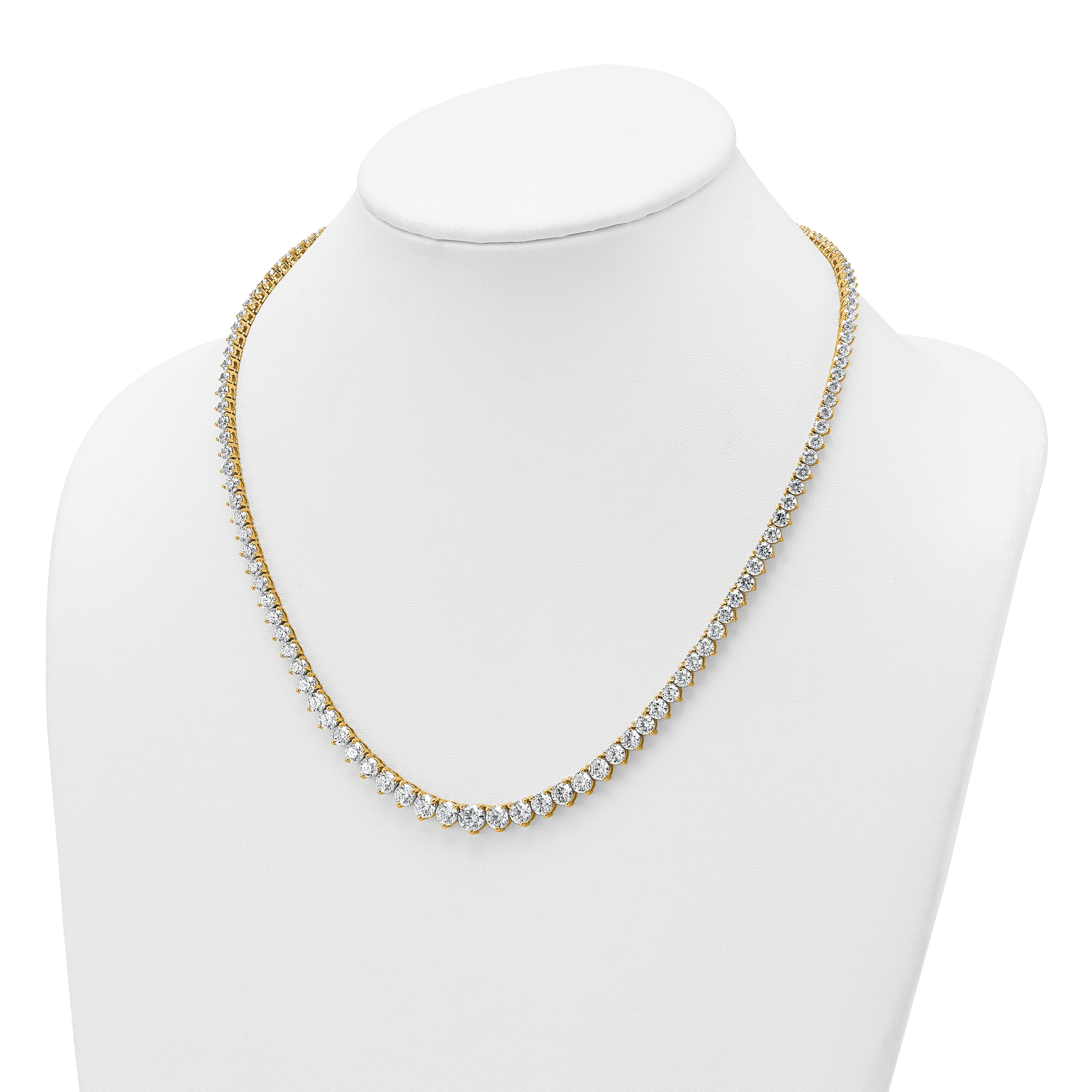 14k 27 3/4 carat Lab Grown Diamond VS/SI+ G+ Complete Round 16 inch Graduated Tennis Necklace