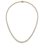 14k 27 3/4 carat Certified Lab Grown Diamond VS/SI+ G+ Complete Round 16 inch Graduated Tennis Necklace