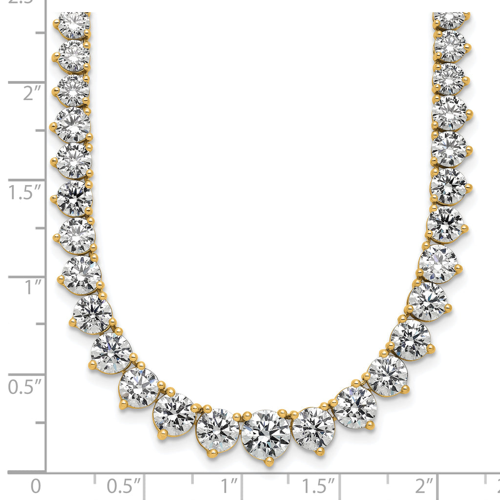 14k 27 3/4 carat Lab Grown Diamond VS+ F+ Complete Round 16 inch Graduated Tennis Necklace