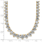 14k 27 3/4 carat Lab Grown Diamond VS+ F+ Complete Round 16 inch Graduated Tennis Necklace