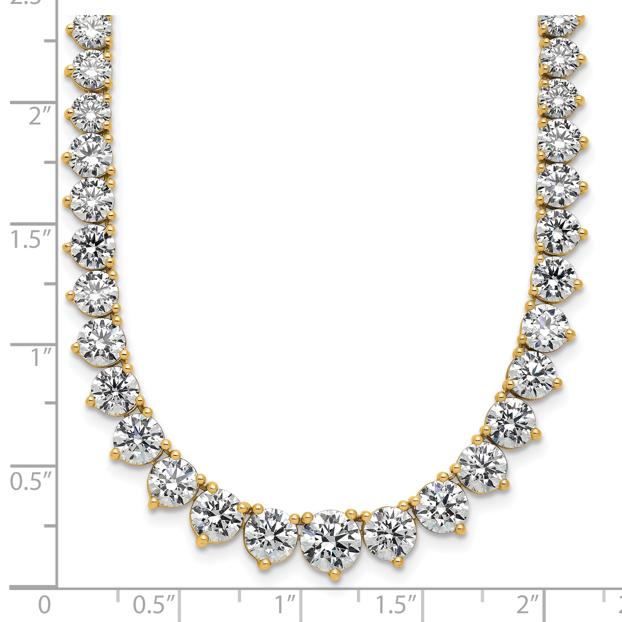 14k 27 3/4 carat Certified Lab Grown Diamond VS/SI+ G+ Complete Round 16 inch Graduated Tennis Necklace