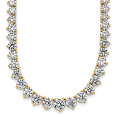14k 27 3/4 carat Certified Lab Grown Diamond VS/SI+ G+ Complete Round 16 inch Graduated Tennis Necklace