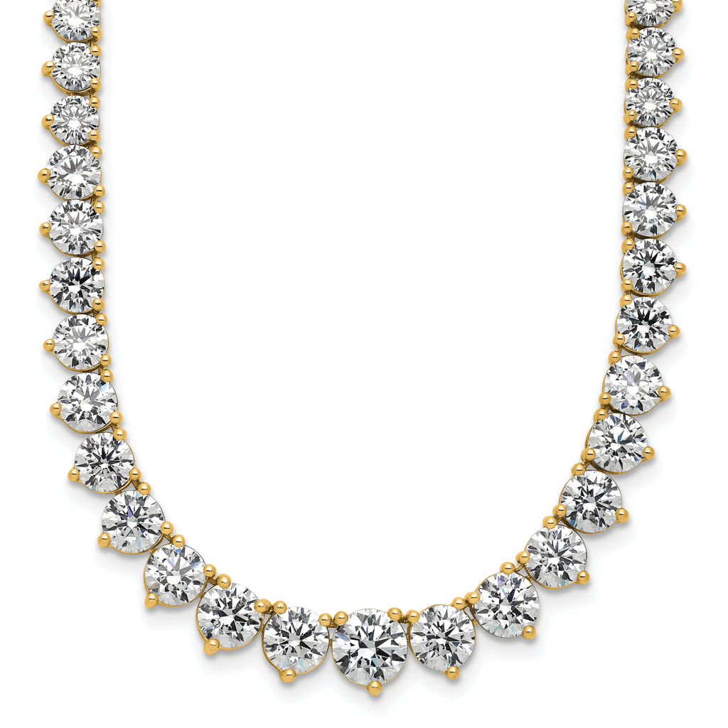 14k 27 3/4 carat Certified Lab Grown Diamond VS+ F+ Complete Round 16 inch Graduated Tennis Necklace