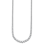 14k White Gold 10 carat Lab Grown Diamond VS/SI+ G+ Complete Round 16 inch Graduated Tennis Necklace