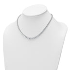 14k White Gold 10 carat Lab Grown Diamond VS+ F+ Complete Round 16 inch Graduated Tennis Necklace