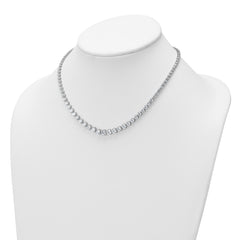 14k White Gold 10 carat Certified Lab Grown Diamond VS+ F+ Complete Round 16 inch Graduated Tennis Necklace