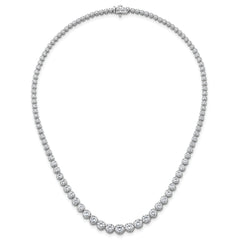 14k White Gold 10 carat Lab Grown Diamond VS+ F+ Complete Round 16 inch Graduated Tennis Necklace