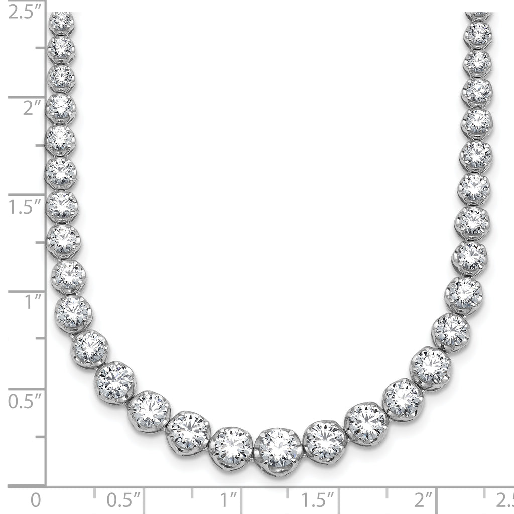 14k White Gold 10 carat Certified Lab Grown Diamond VS+ F+ Complete Round 16 inch Graduated Tennis Necklace