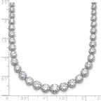 14k White Gold 10 carat Certified Lab Grown Diamond VS+ F+ Complete Round 16 inch Graduated Tennis Necklace