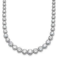 14k White Gold 10 carat Certified Lab Grown Diamond VS+ F+ Complete Round 16 inch Graduated Tennis Necklace