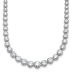 14k White Gold 10 carat Lab Grown Diamond VS+ F+ Complete Round 16 inch Graduated Tennis Necklace