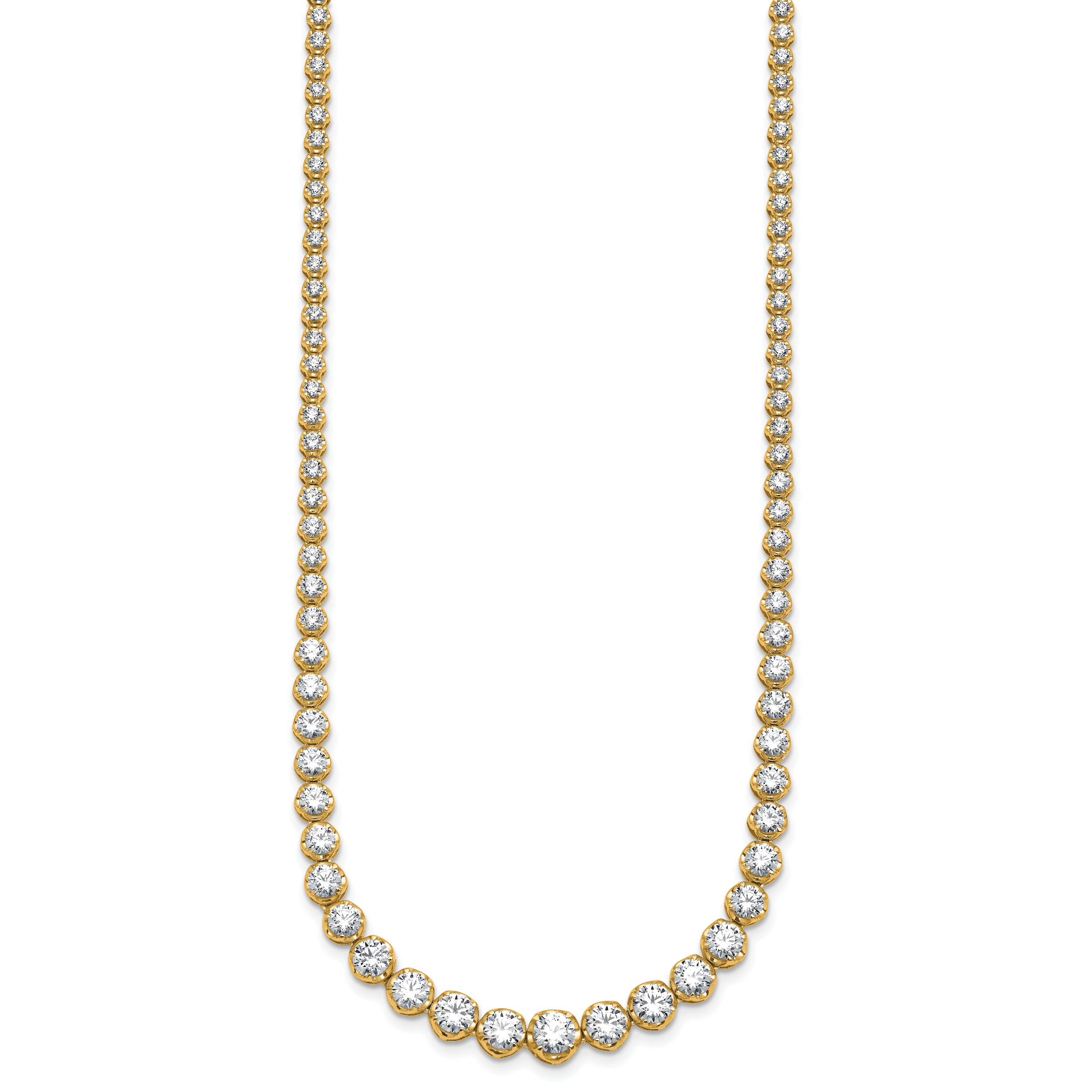 14k 10 carat Certified Lab Grown Diamond VS/SI+ G+ Complete Round 16 inch Graduated Tennis Necklace