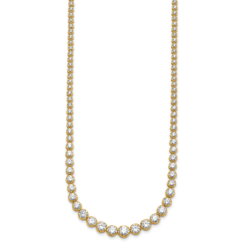 14k 10 carat Certified Lab Grown Diamond VS+ F+ Complete Round 16 inch Graduated Tennis Necklace