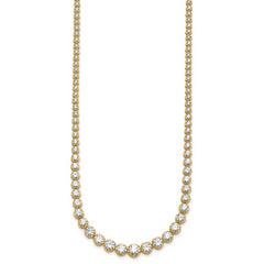 14k 10 carat Certified Lab Grown Diamond VS+ F+ Complete Round 16 inch Graduated Tennis Necklace