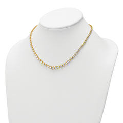 14k 10 carat Certified Lab Grown Diamond VS+ F+ Complete Round 16 inch Graduated Tennis Necklace