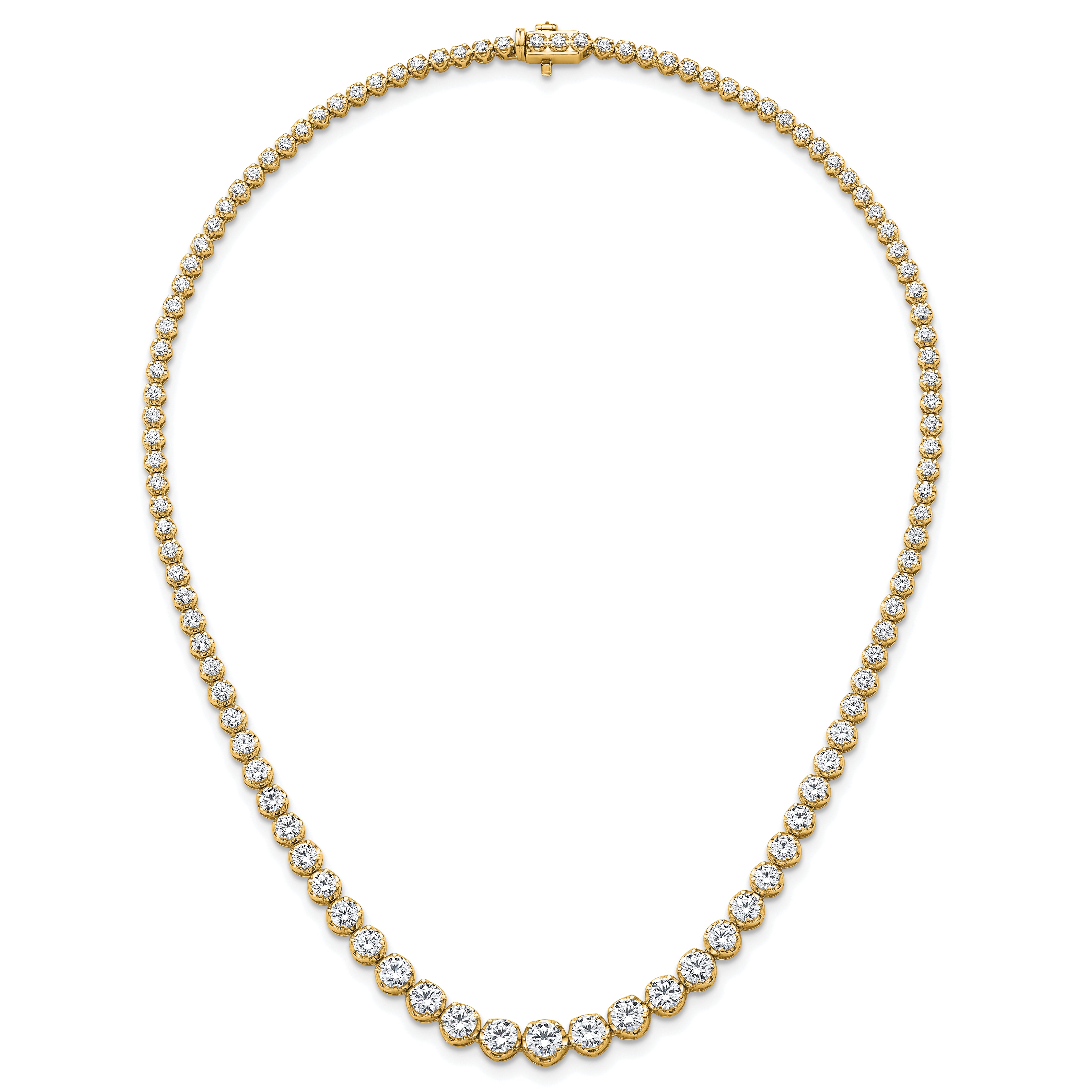 14k 10 carat Certified Lab Grown Diamond VS+ F+ Complete Round 16 inch Graduated Tennis Necklace