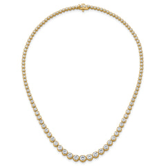 14k 10 carat Certified Lab Grown Diamond VS+ F+ Complete Round 16 inch Graduated Tennis Necklace