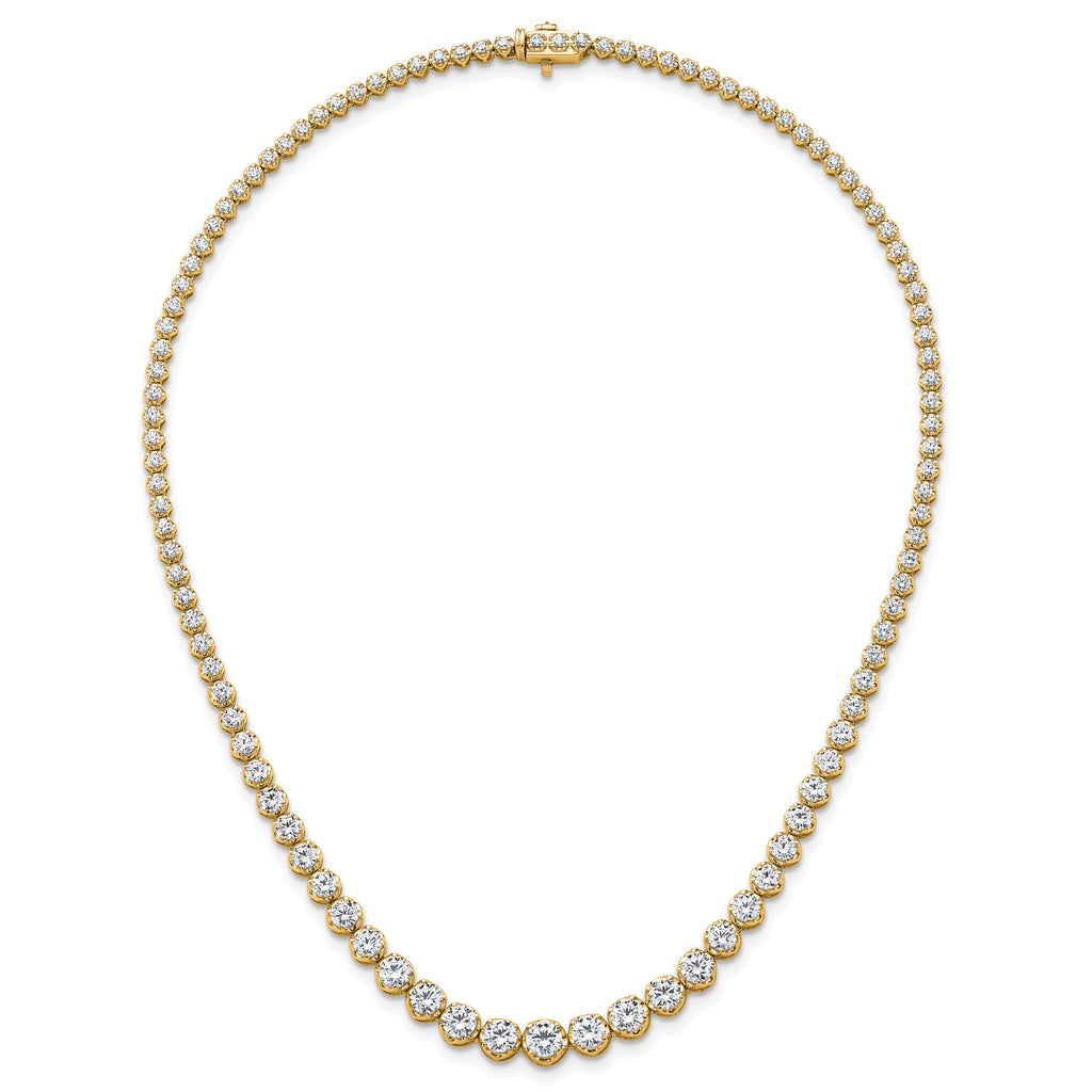 14k 10 carat Lab Grown Diamond VS/SI+ G+ Complete Round 16 inch Graduated Tennis Necklace