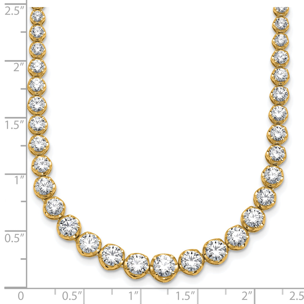 14k 10 carat Certified Lab Grown Diamond VS+ F+ Complete Round 16 inch Graduated Tennis Necklace