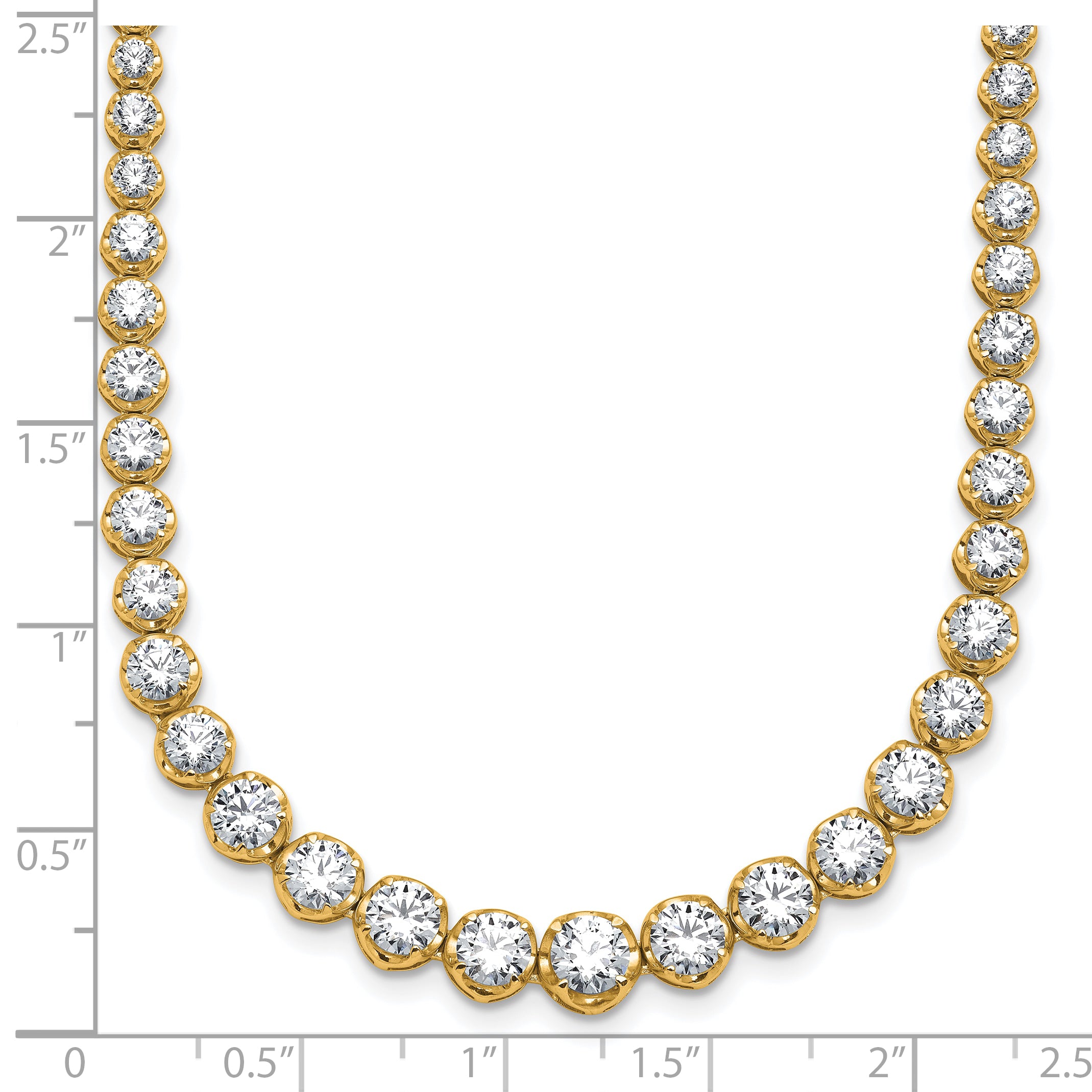14k 10 carat Certified Lab Grown Diamond VS/SI+ G+ Complete Round 16 inch Graduated Tennis Necklace
