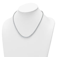 14k White Gold 10 1/2 carat Lab Grown Diamond VS/SI+ G+ Complete Round 16 inch Graduated Tennis Necklace