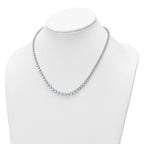 14k White Gold 10 1/2 carat Lab Grown Diamond VS+ F+ Complete Round 16 inch Graduated Tennis Necklace