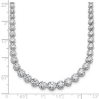 14k White Gold 10 1/2 carat Lab Grown Diamond VS+ F+ Complete Round 16 inch Graduated Tennis Necklace