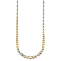 14k 10 1/2 carat Certified Lab Grown Diamond VS/SI+ G+ Complete Round 16 inch Graduated Tennis Necklace