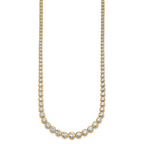 14k 10 1/2 carat Certified Lab Grown Diamond VS+ F+ Complete Round 16 inch Graduated Tennis Necklace