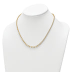 14k 10 1/2 carat Lab Grown Diamond VS+ F+ Complete Round 16 inch Graduated Tennis Necklace