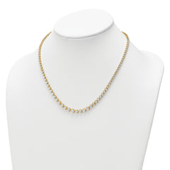 14k 10 1/2 carat Lab Grown Diamond VS+ F+ Complete Round 16 inch Graduated Tennis Necklace