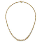 14k 10 1/2 carat Lab Grown Diamond VS/SI+ G+ Complete Round 16 inch Graduated Tennis Necklace