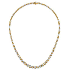 14k 10 1/2 carat Lab Grown Diamond VS/SI+ G+ Complete Round 16 inch Graduated Tennis Necklace