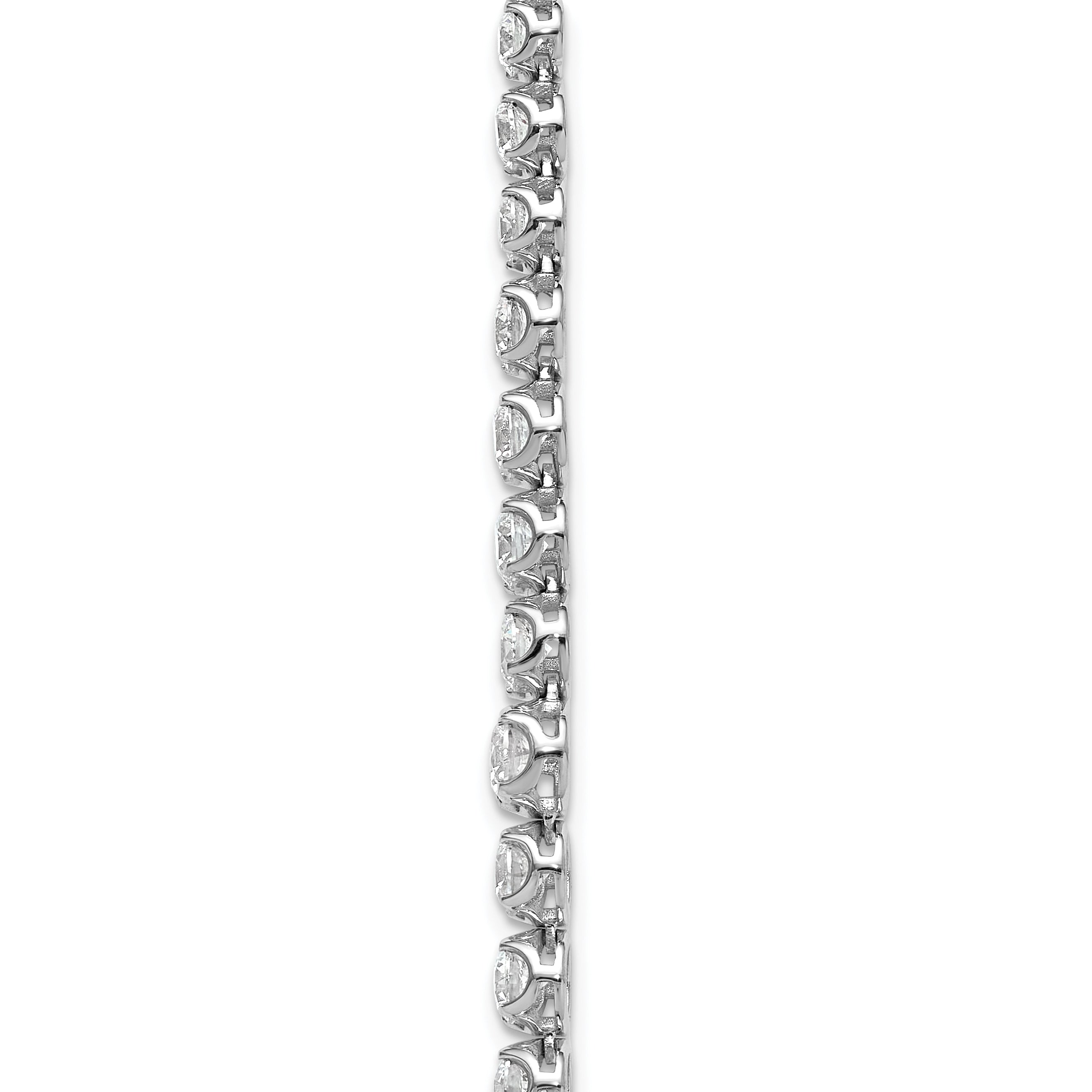 14k White Gold 11 carat Certified Lab Grown Diamond VS/SI+ G+ Complete Round 20 inch Graduated Tennis Necklace