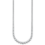 14k White Gold 11 carat Certified Lab Grown Diamond VS+ F+ Complete Round 20 inch Graduated Tennis Necklace