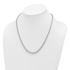 14k White Gold 11 carat Lab Grown Diamond VS+ F+ Complete Round 20 inch Graduated Tennis Necklace