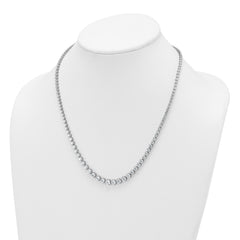 14k White Gold 11 carat Lab Grown Diamond VS+ F+ Complete Round 20 inch Graduated Tennis Necklace
