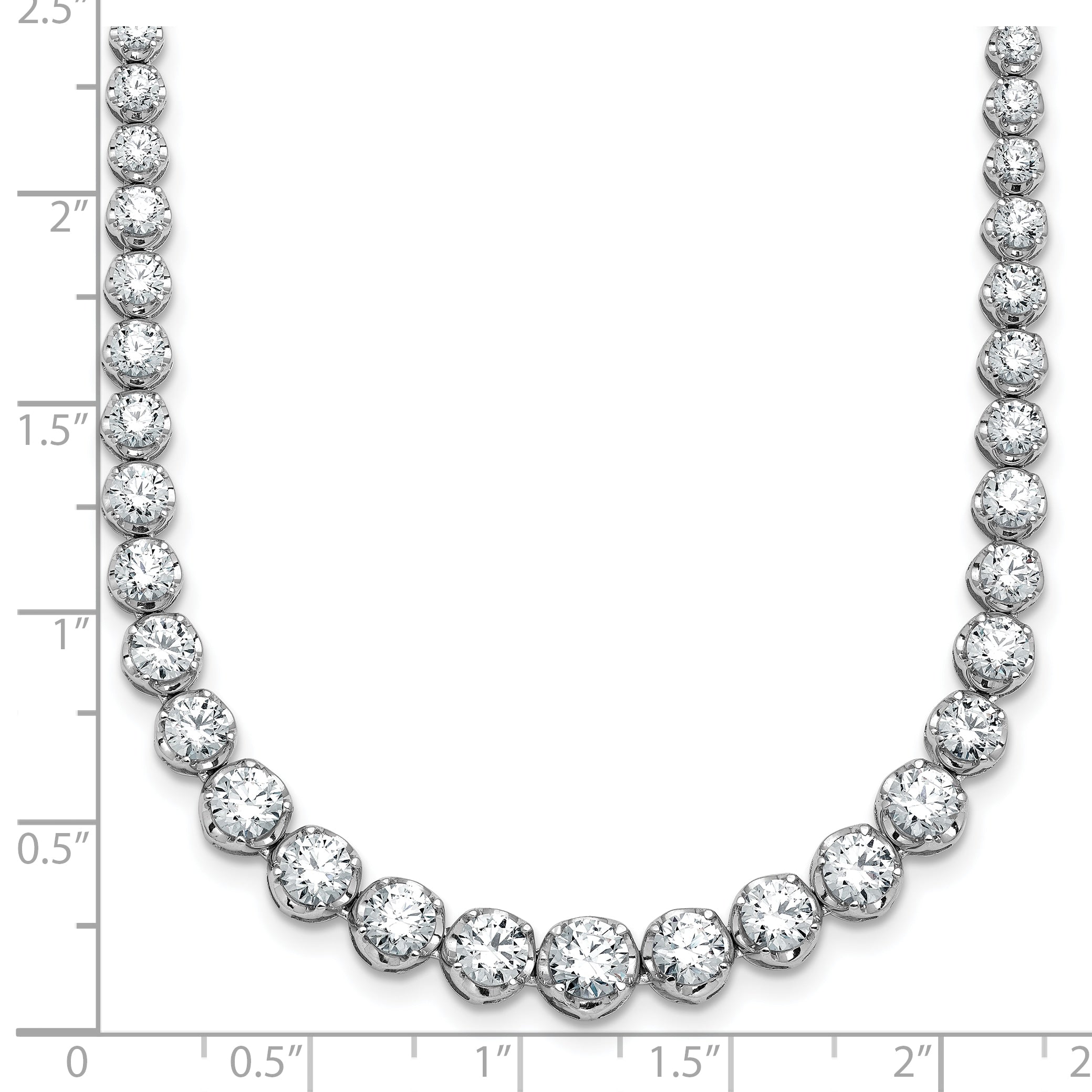 14k White Gold 11 carat Certified Lab Grown Diamond VS/SI+ G+ Complete Round 20 inch Graduated Tennis Necklace