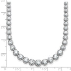 14k White Gold 11 carat Lab Grown Diamond VS+ F+ Complete Round 20 inch Graduated Tennis Necklace