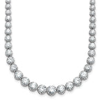14k White Gold 11 carat Certified Lab Grown Diamond VS+ F+ Complete Round 20 inch Graduated Tennis Necklace