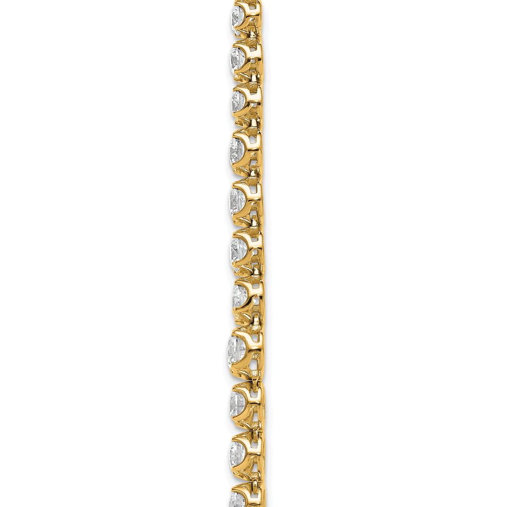 14k 11 carat Certified Lab Grown Diamond VS/SI+ G+ Complete Round 20 inch Graduated Tennis Necklace