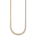 14k 11 carat Certified Lab Grown Diamond VS+ F+ Complete Round 20 inch Graduated Tennis Necklace