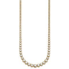 14k 11 carat Certified Lab Grown Diamond VS+ F+ Complete Round 20 inch Graduated Tennis Necklace
