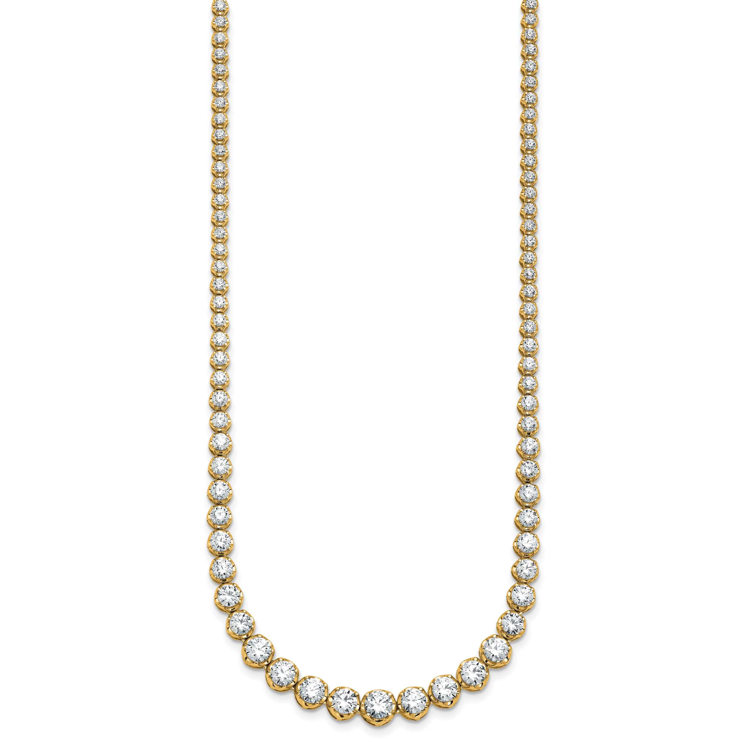 14k 11 carat Certified Lab Grown Diamond VS/SI+ G+ Complete Round 20 inch Graduated Tennis Necklace