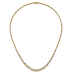 14k 11 carat Certified Lab Grown Diamond VS/SI+ G+ Complete Round 20 inch Graduated Tennis Necklace