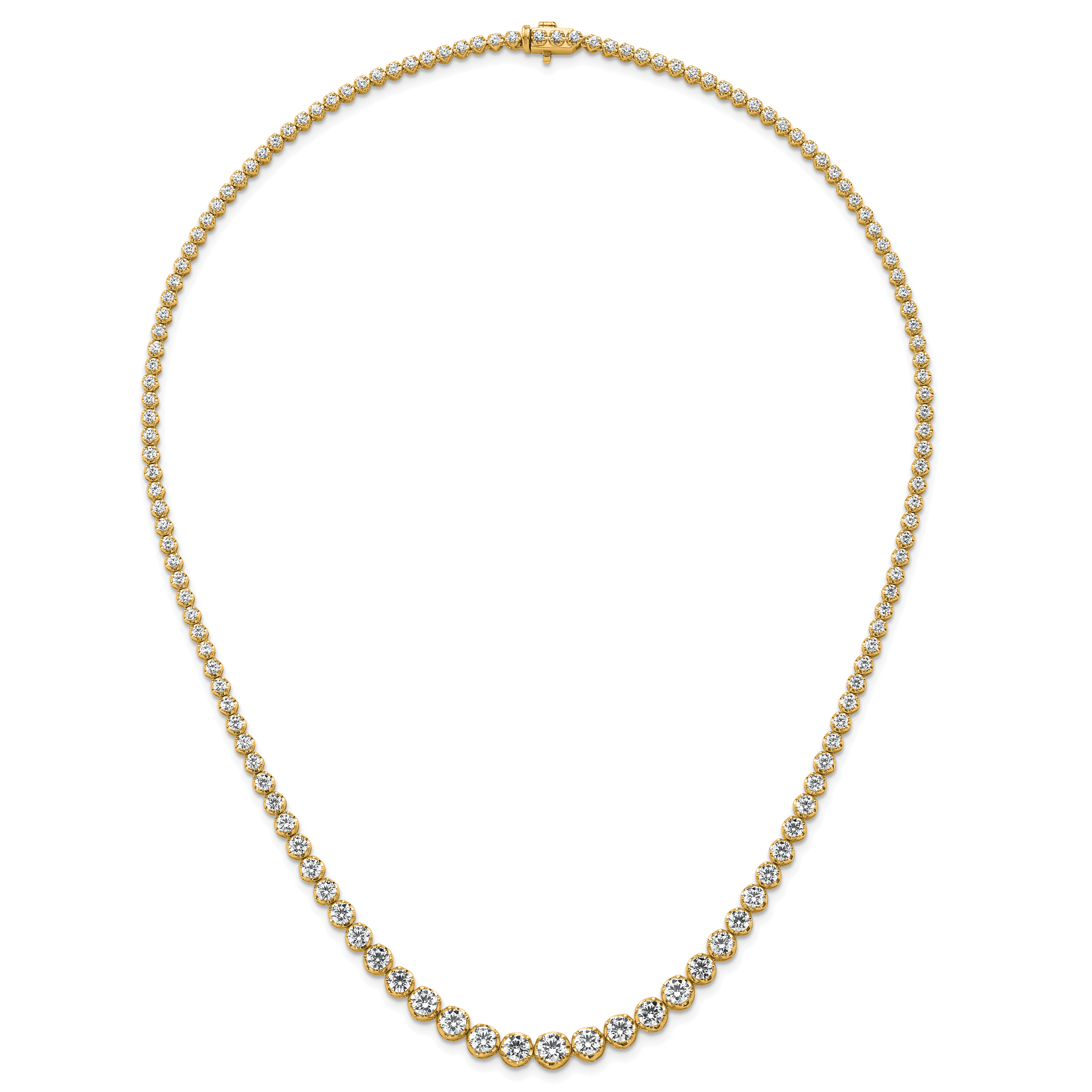 14k 11 carat Certified Lab Grown Diamond VS/SI+ G+ Complete Round 20 inch Graduated Tennis Necklace